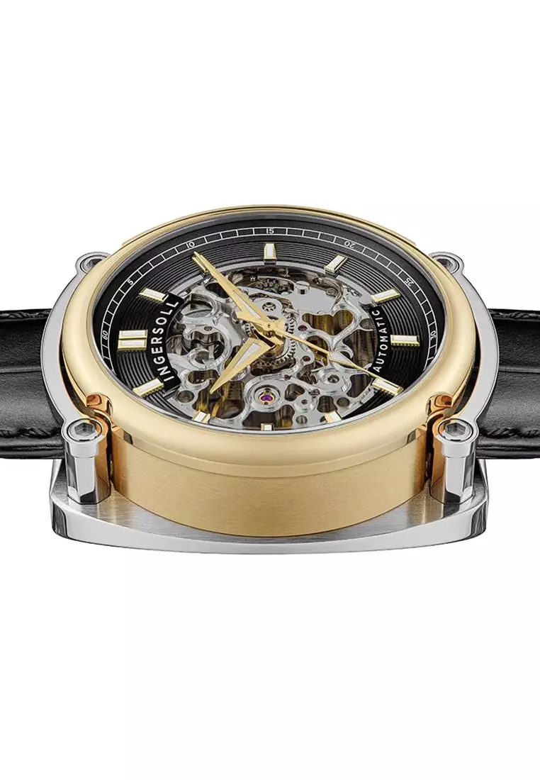 Ingersoll Michigan Black Leather Analog Automatic Watch For Men INI13301