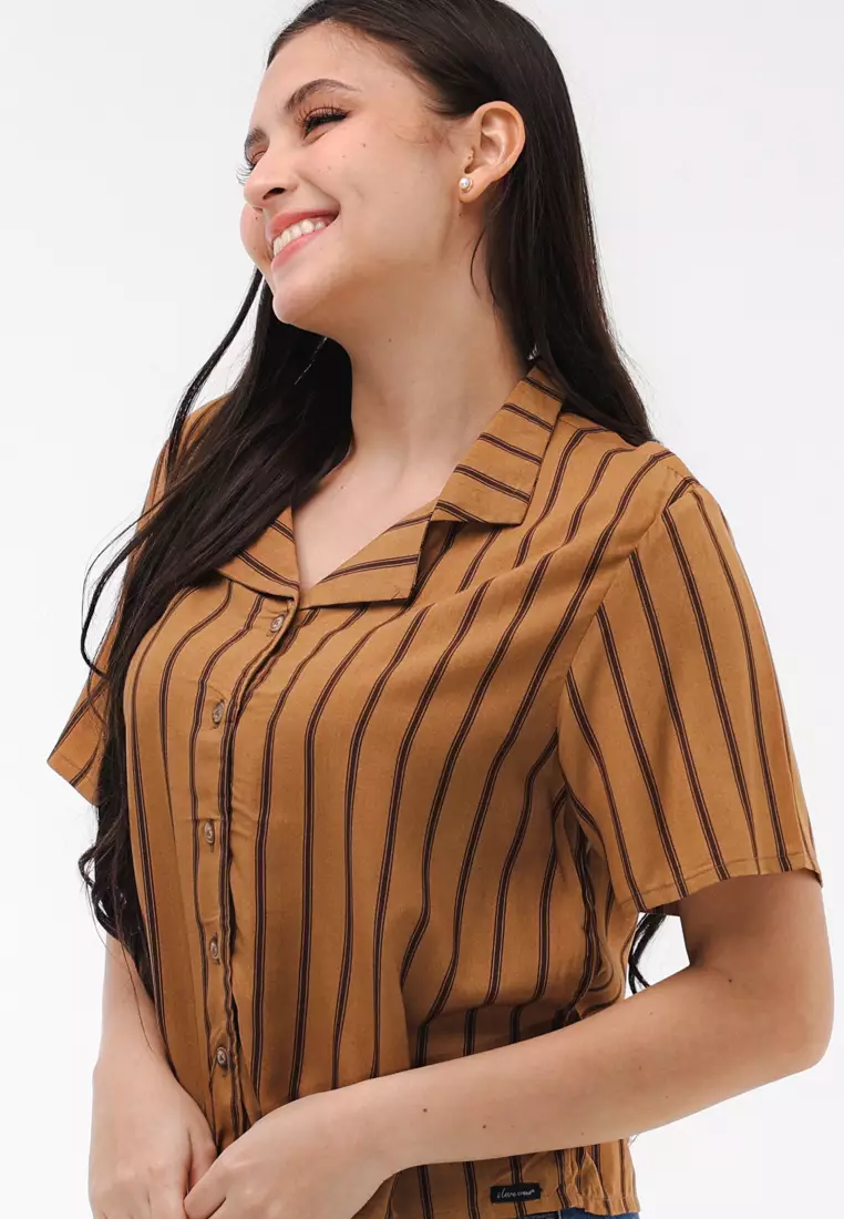 Woven Printed Rayon Short Sleeves Blouse