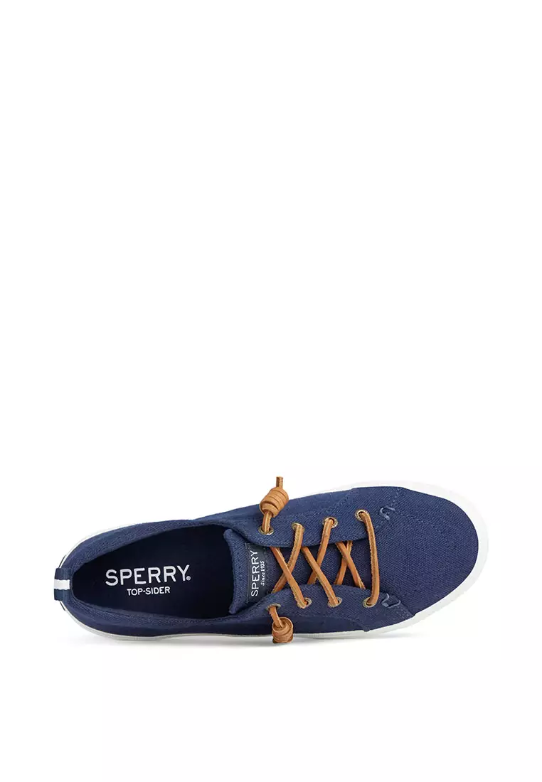 Women's Crest Vibe Linen Sneakers - Navy (STS98642)
