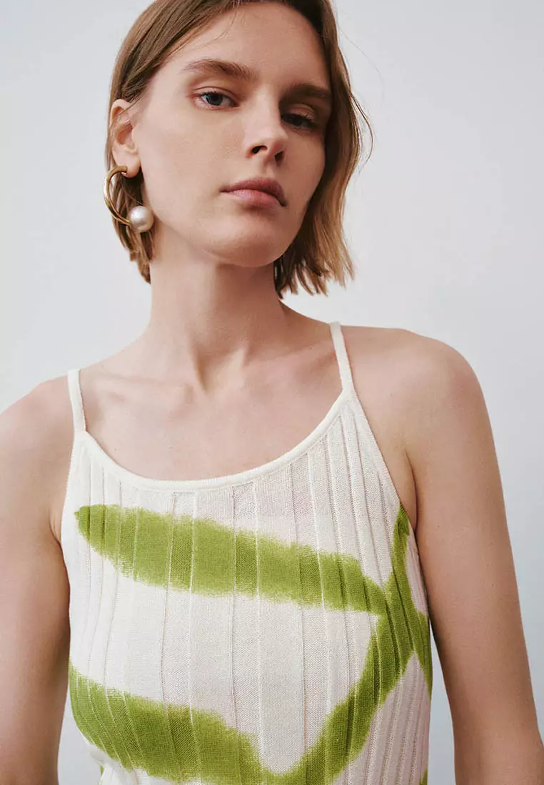 UR夏季新款女装时尚薄荷曼波撞色织染吊带背心UWH940057