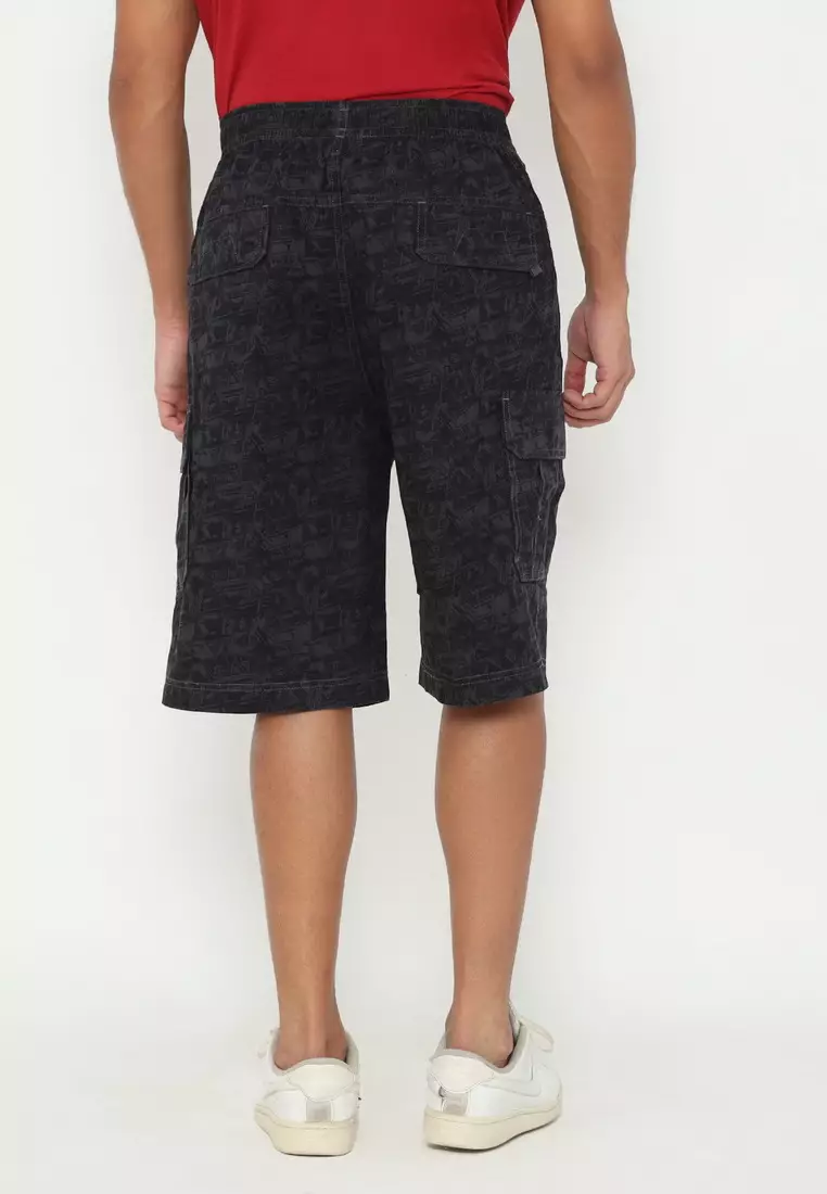 NX Celana Pendek Karet Cargo Printing Pria