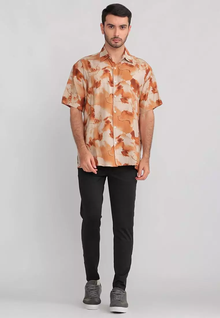 Nade Japan NTA67 Kemeja MKM Men Basic Tie Dye Coklat