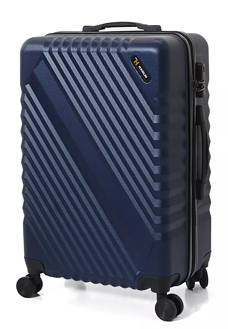 Isvara Tas Koper One Set Unisex Large Compartment Suitcase Number Code Locking Material Fiber ABS ORIGINAL - Biru