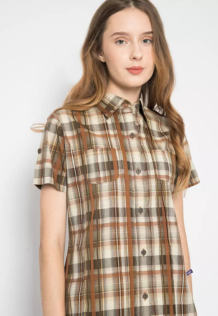 LGS - Regular Fit - Kemeja Wanita - Brown - Motif - LLSH.380.WD773.518