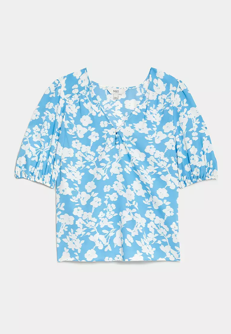 Floral V-Neck Blouse