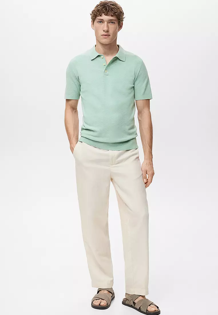 Fine-Knit Polo Shirt
