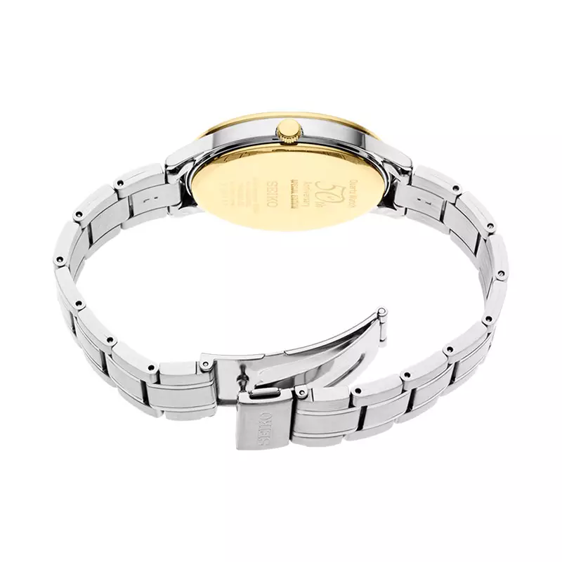 Jam Tangan Pria Seiko Classic SGEH92P1 50th Anniversary Men Champagne Dial Stainless Steel Strap