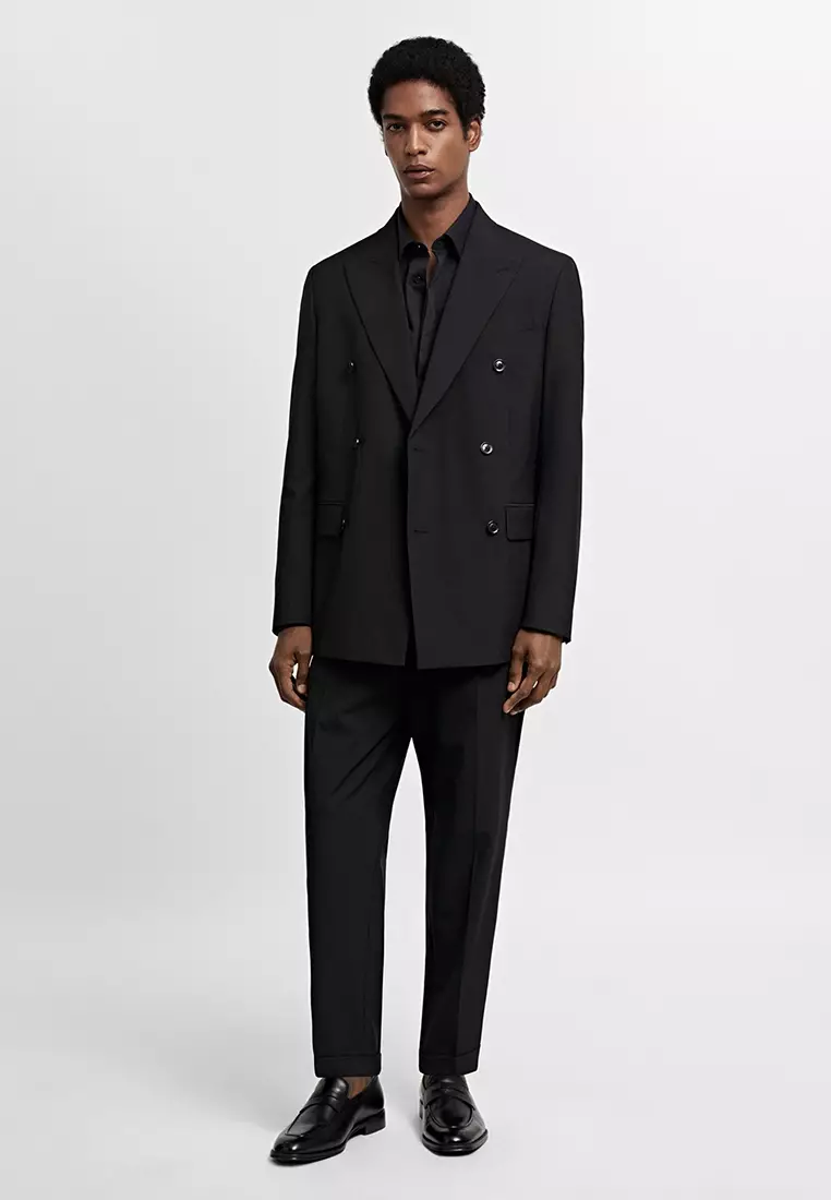 Buy MANGO Man Double-Breasted Regular-Fit Suit Jacket 2024 Online ...