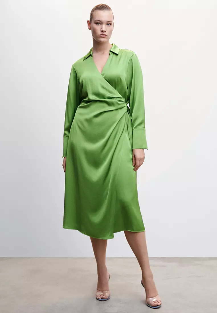 Buy Mango Satin Draped Dress 2024 Online | ZALORA Philippines