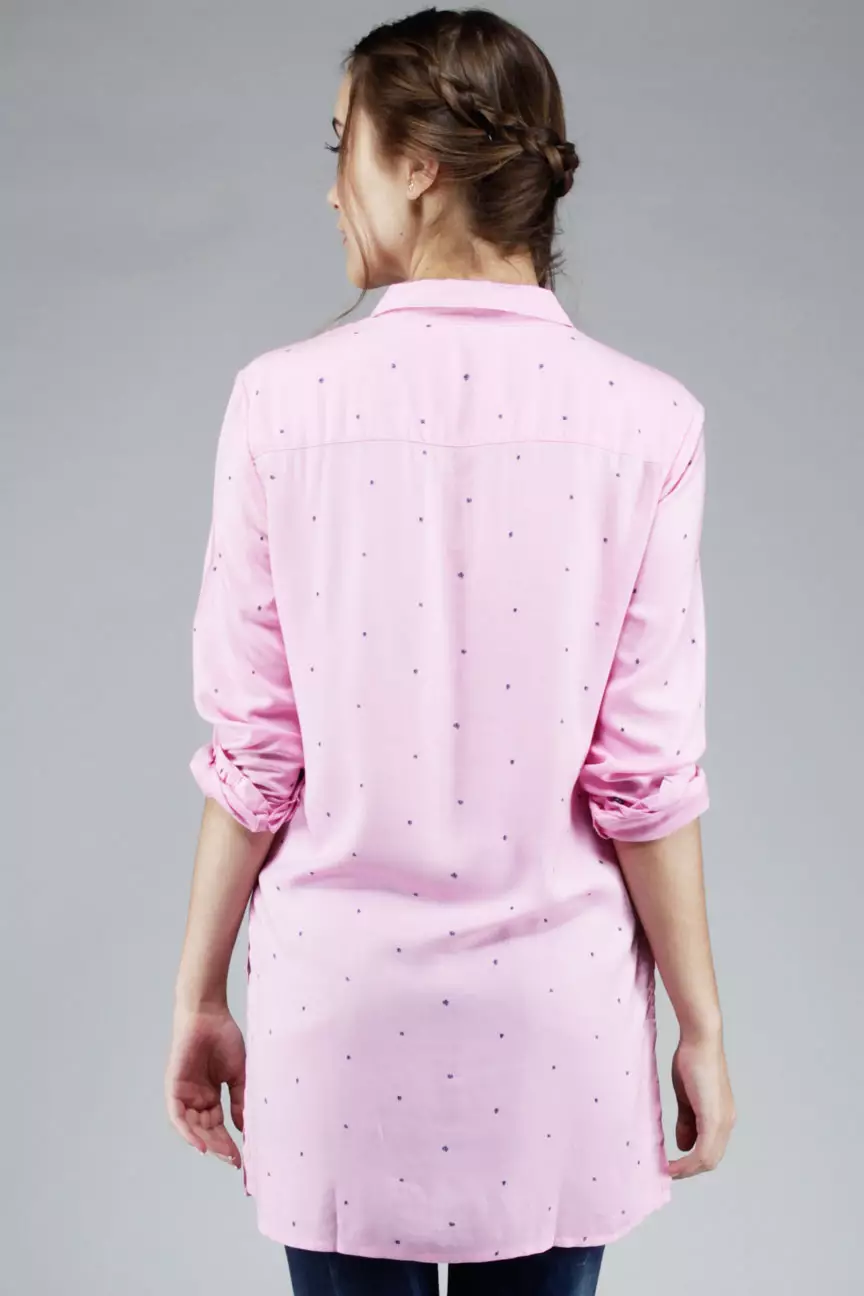 Kemeja Wanita Hipdot Pink