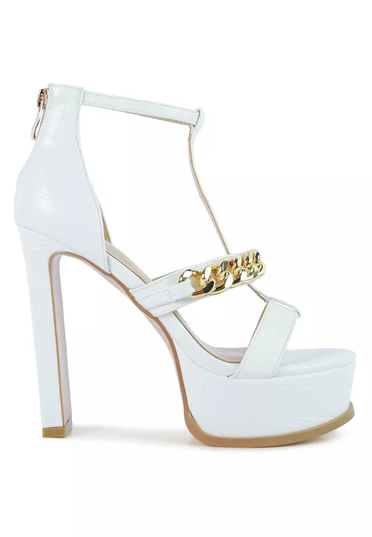 White platform 2025 strap sandals