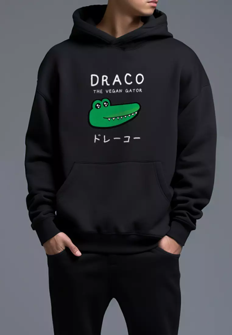 MO127D hoodies draco cute blk Hoodie Hitam