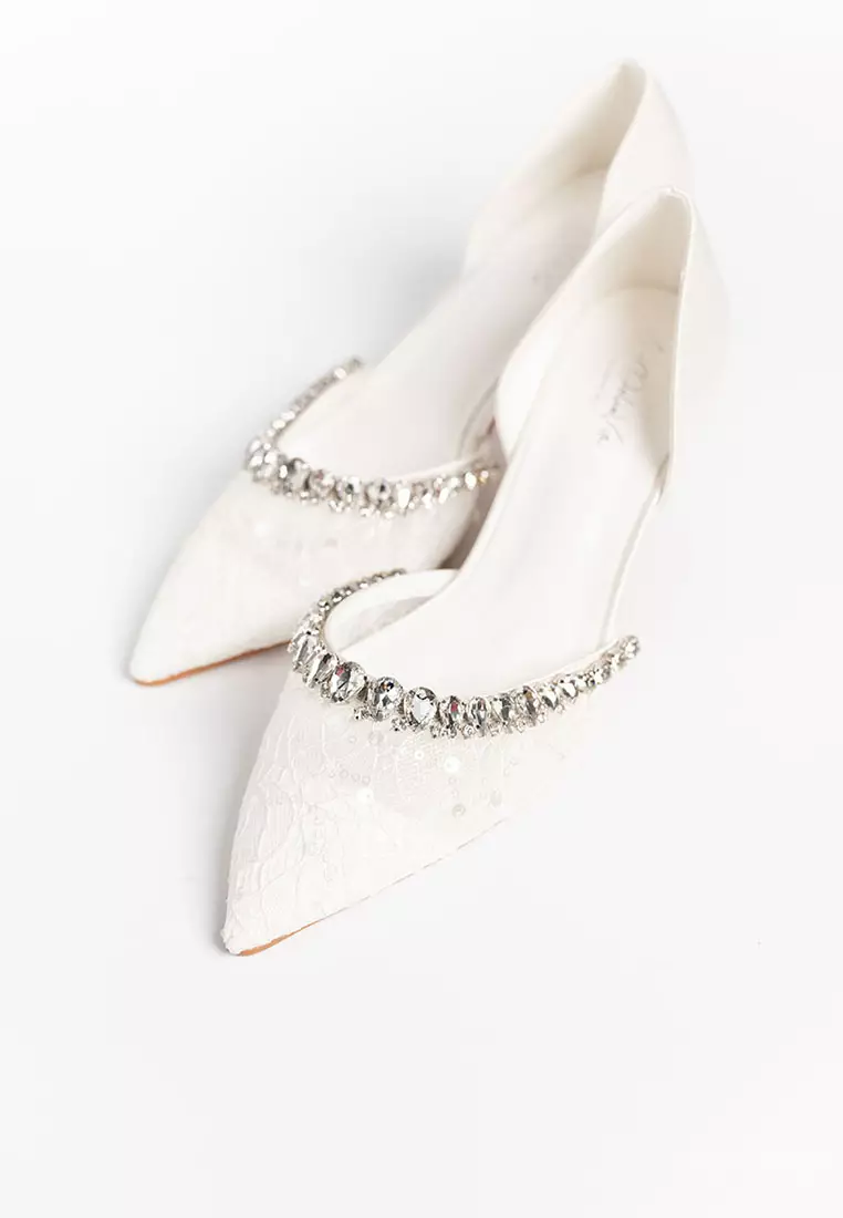 Irish Lace Glitter Heels