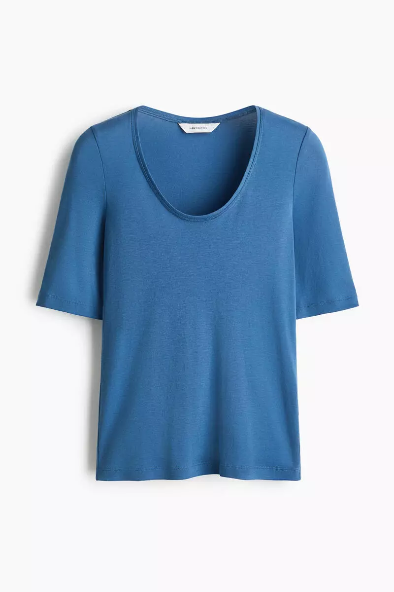 Scoop-neck pima cotton top