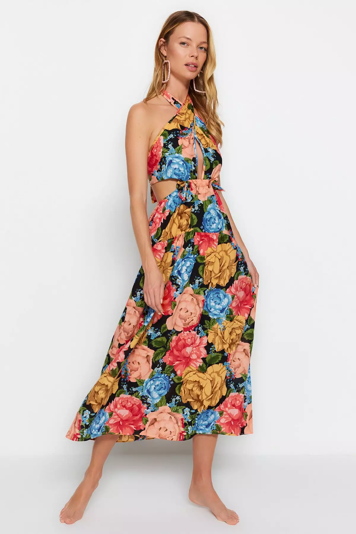 beach dresses cheap UPPADA Women's Summer Beach Dress Floral Print Midi Sundress Sleeveless  Casual T-Shirts Dress V Neck Loose Boho Tank Dresses Cheap Clothes for  Women Green,XL