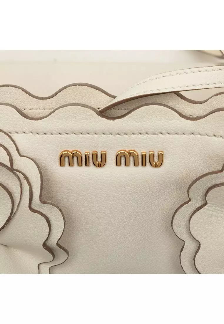 Pre-Loved Miu Miu Leather Flower Tote