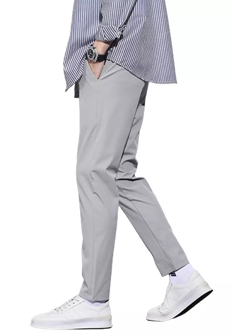 彈性腰圍修腳西褲