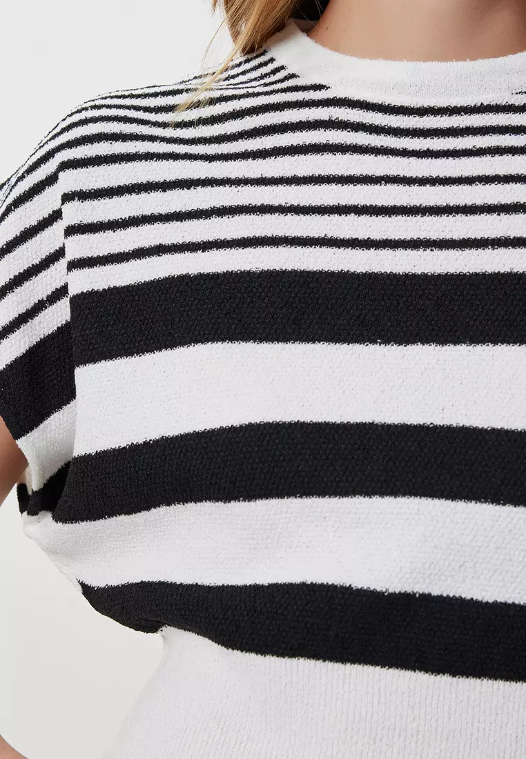 Striped Crop Knit Top