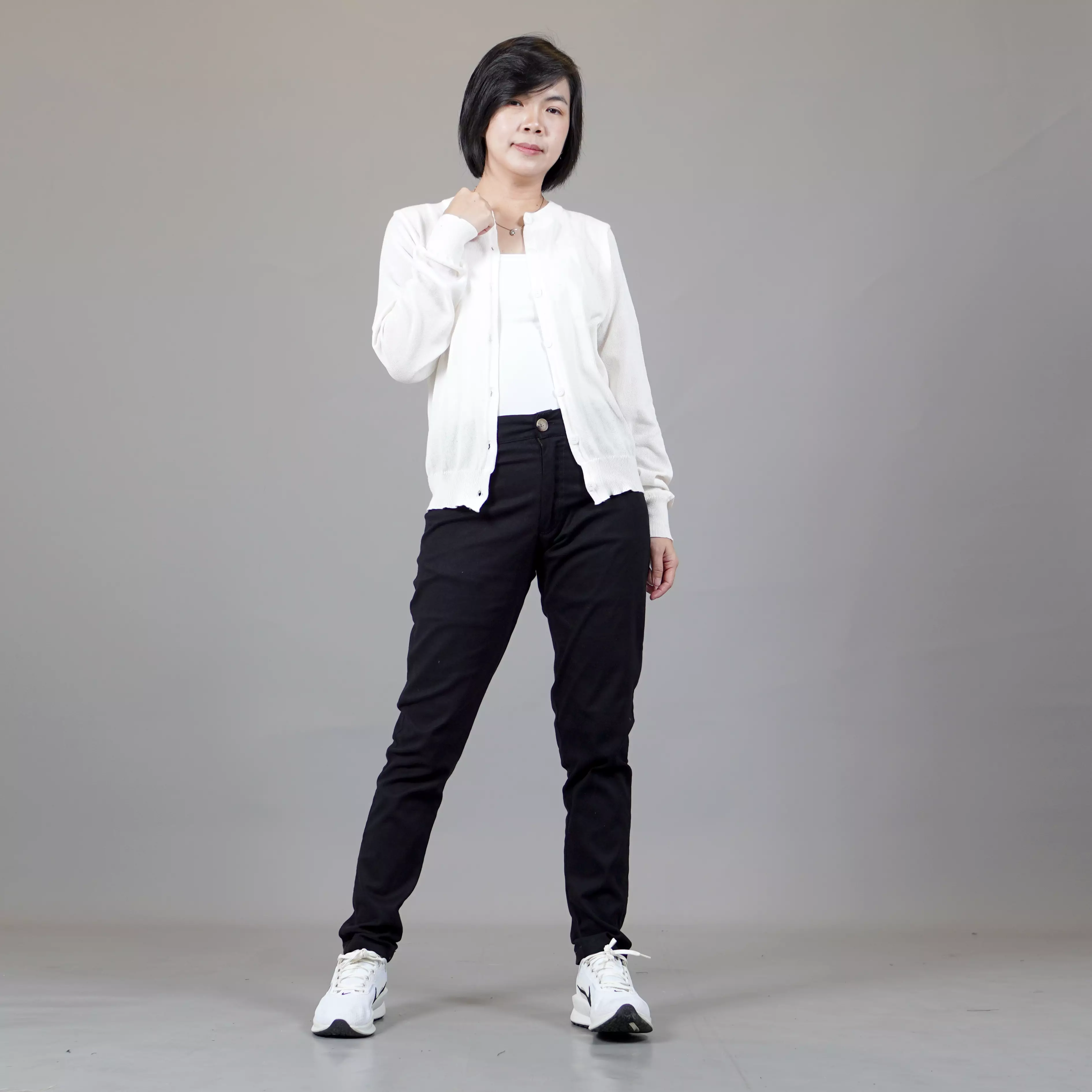 SANDRA Casual Woman Cardigan Korean Style - Broken White