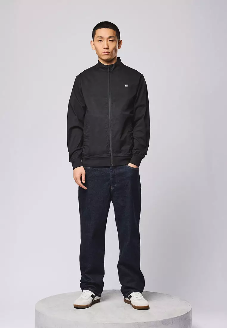 MENS BLACK HEMSLEY TRACK TOP COTTON TRACK TOP