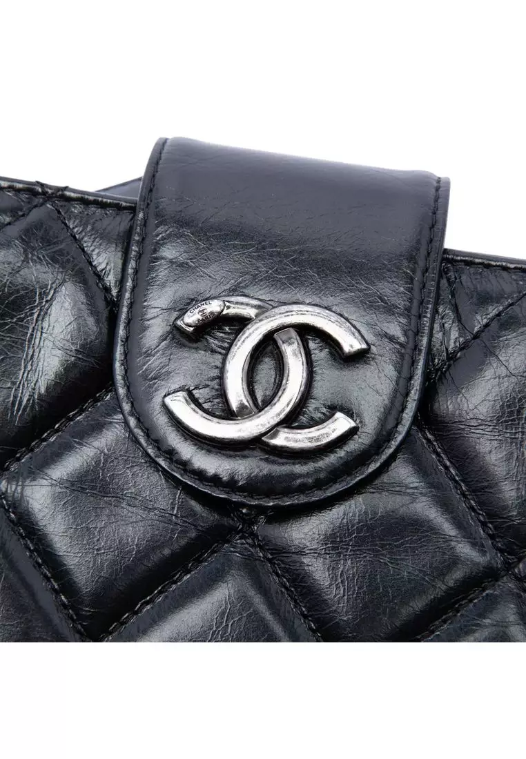 Pre-Loved Chanel Quilted Glazed Calfskin Coco Pleats Chain Clutch