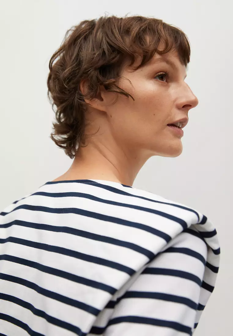 Shoulder Pad Stripped T-Shirt