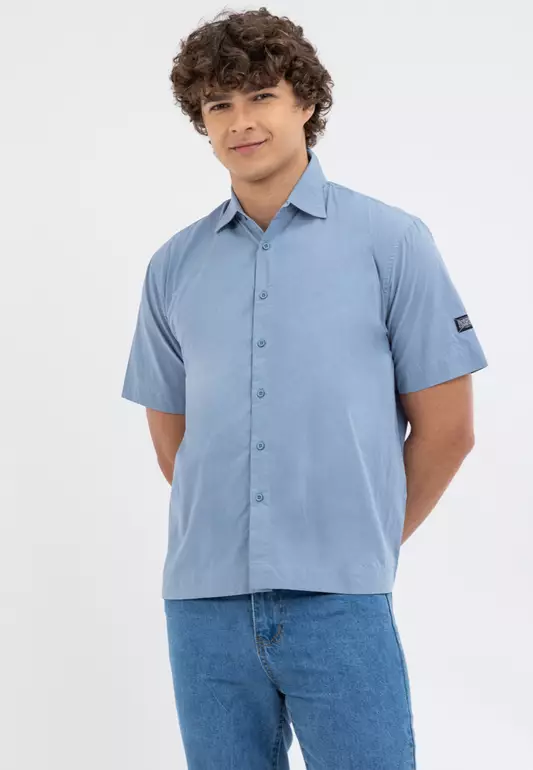 Men's Polo 1 Button Down Powder Blue