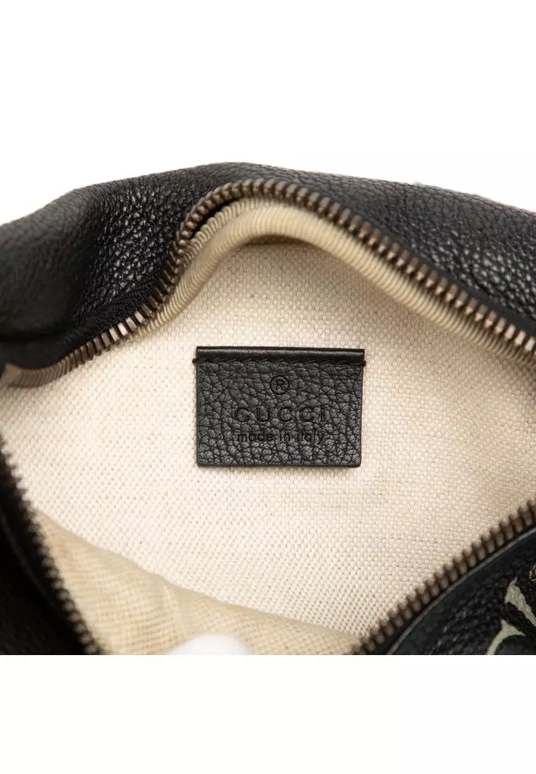 Pre-Loved Gucci Small Grained Calfskin Web Logo Belt Bag