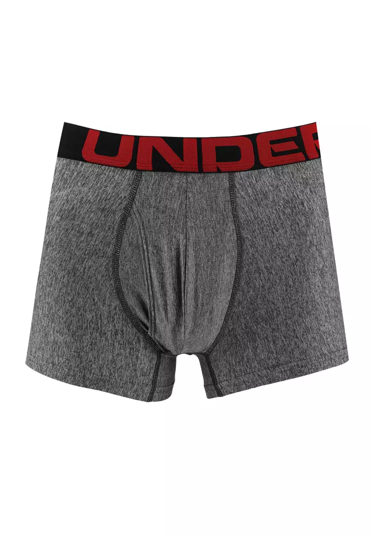Buy Under Armour UA Tech 3-Inch 2-Pack Boxers in Mod Gray Light Heather/Jet  Gray Light Heather 2024 Online