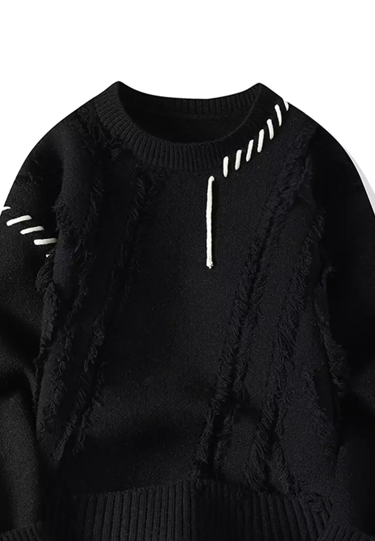 Men's contrast sale spliced knit sweater