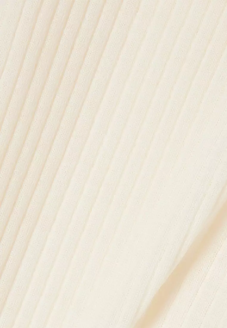 Short Sleeved Merino Wool Rib Knit Sweater