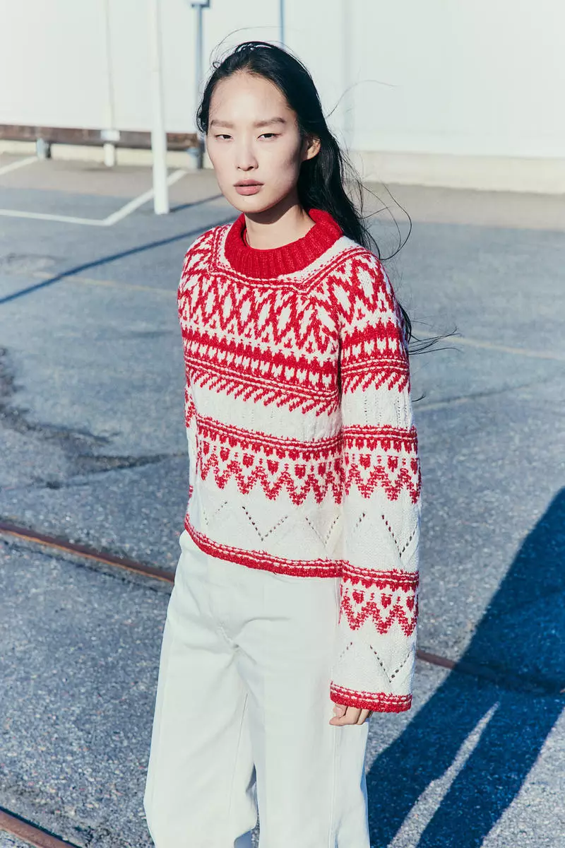 Red h&m best sale sweater