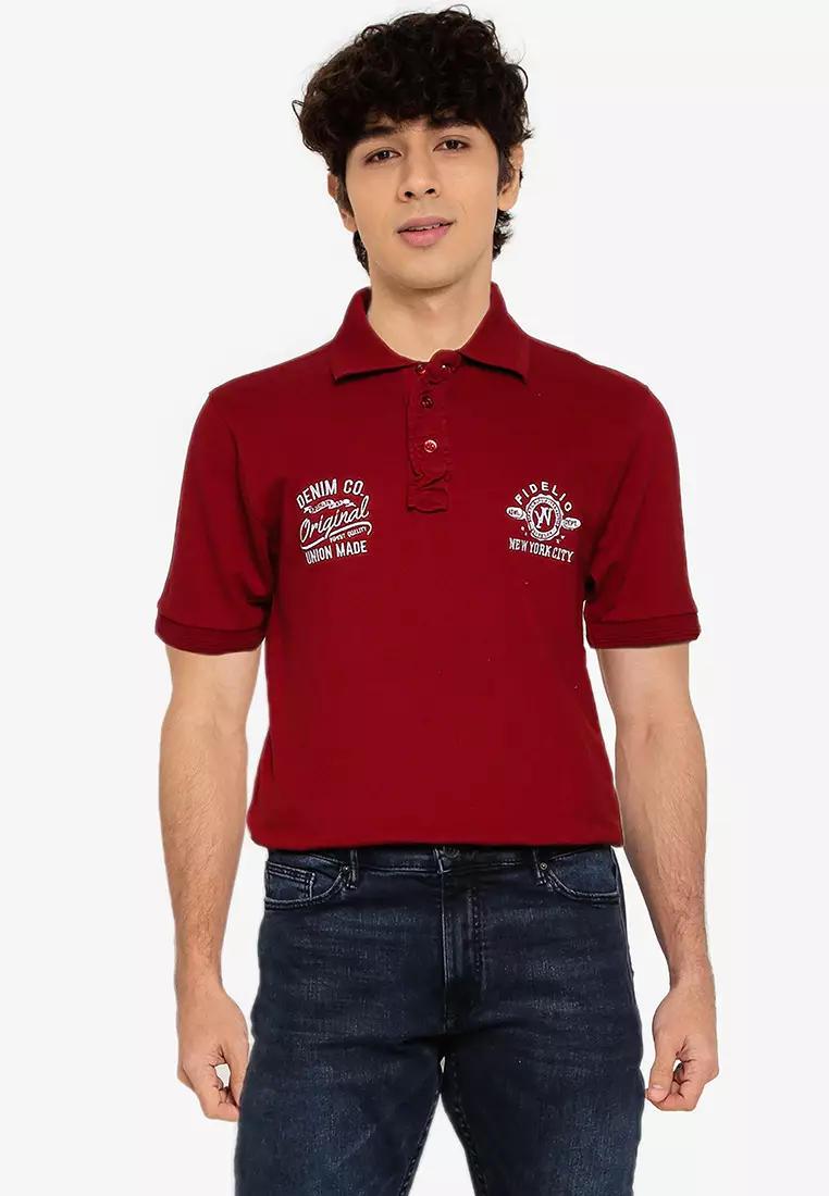 Buy FIDELIO Wrinkle Placket Embroidery Polo Shirts 2023 Online