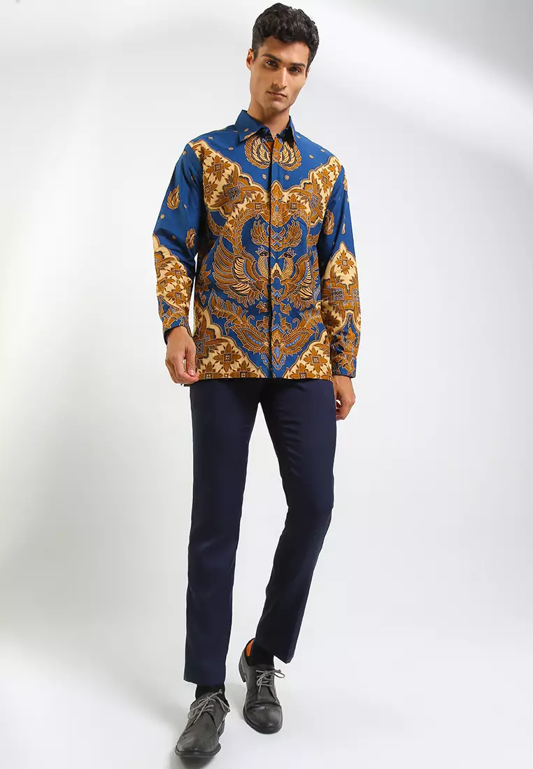Kemeja Batik Lengan Panjang Motif Peksi Rinumpoko Ceplok