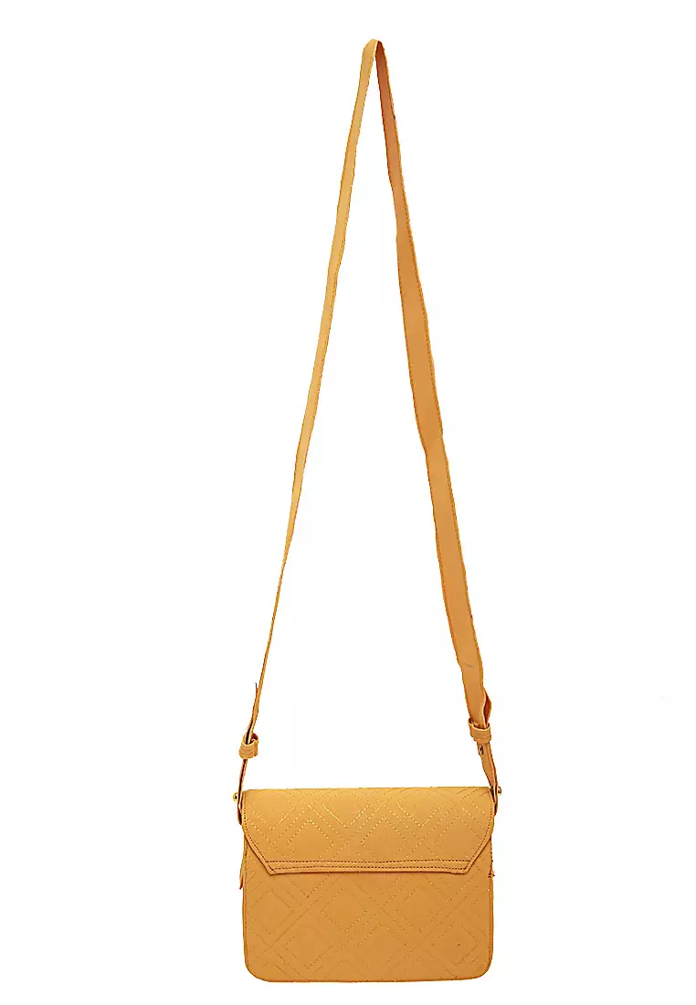 Fizva Tas Selempang Wanita Design Simple Tali Panjang Quality Premium - Mustard