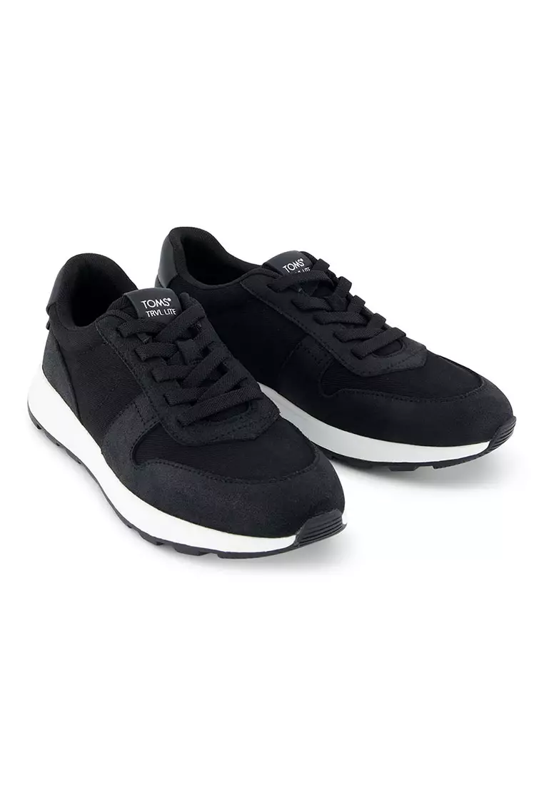 Women TRVL LITE Retro Runner Water Repellent Sneaker - Vintage Black Twill