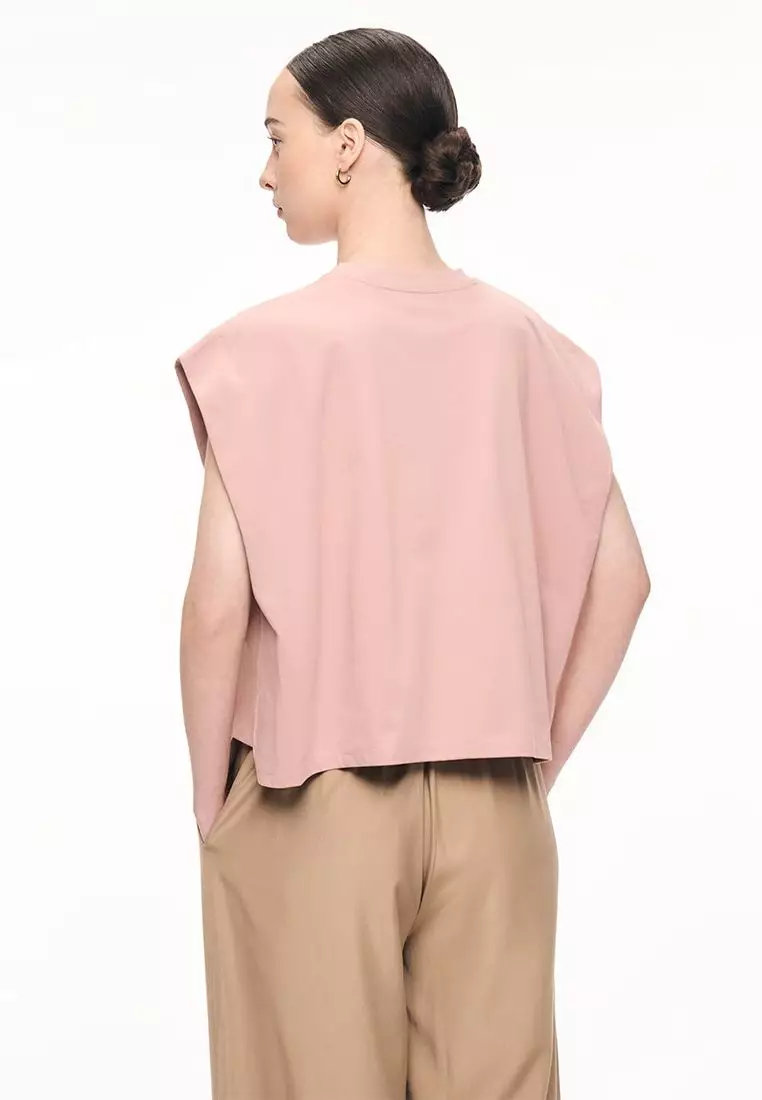 Women's Gathered Hem Crew Neck Top