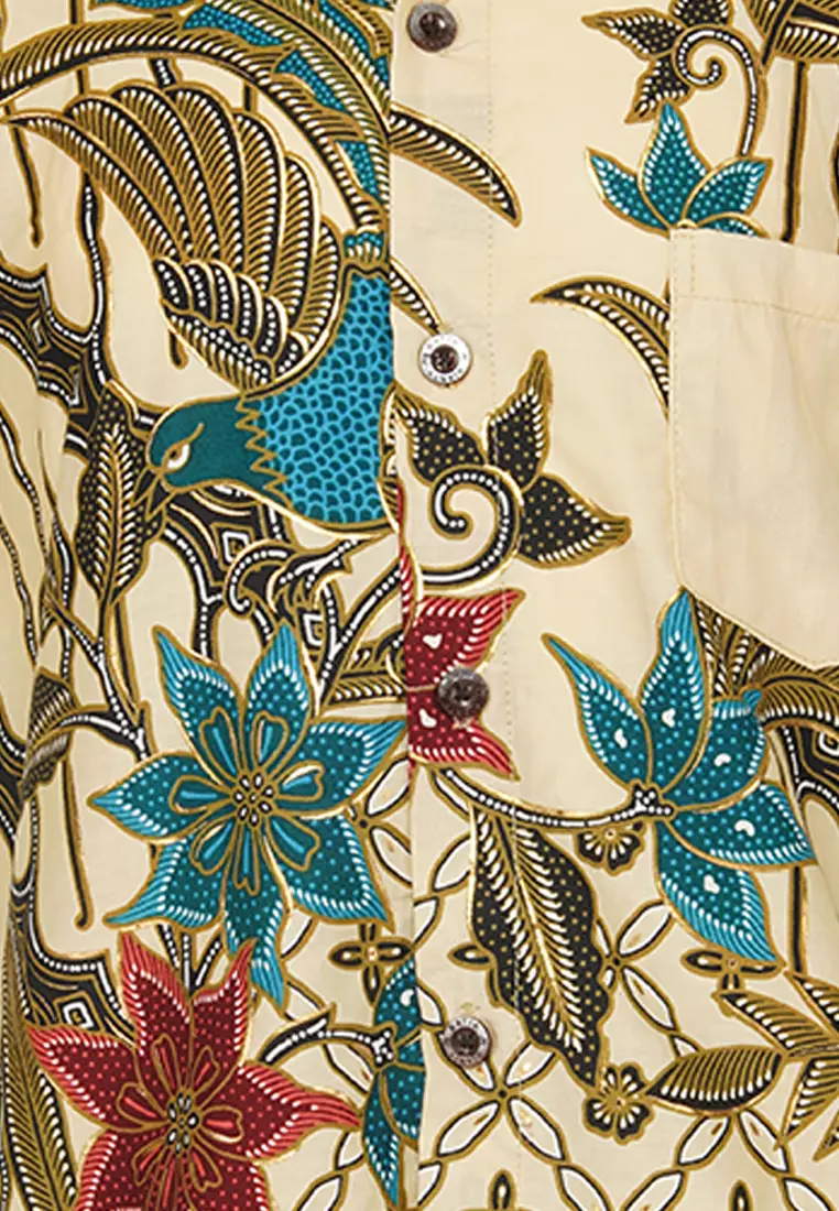 Baju Batik Anak Laki Laki Nayako Cream Lengan Pendek