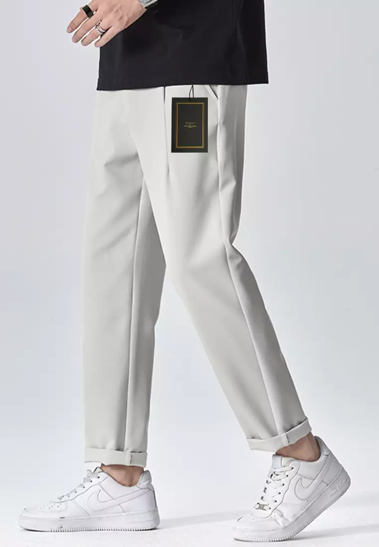 Elastic Waistline Straight Suit Pants AY-L9821