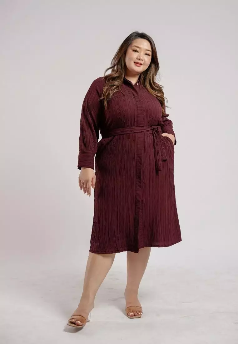 Plus Size Dress Evelyn Dark Cherry
