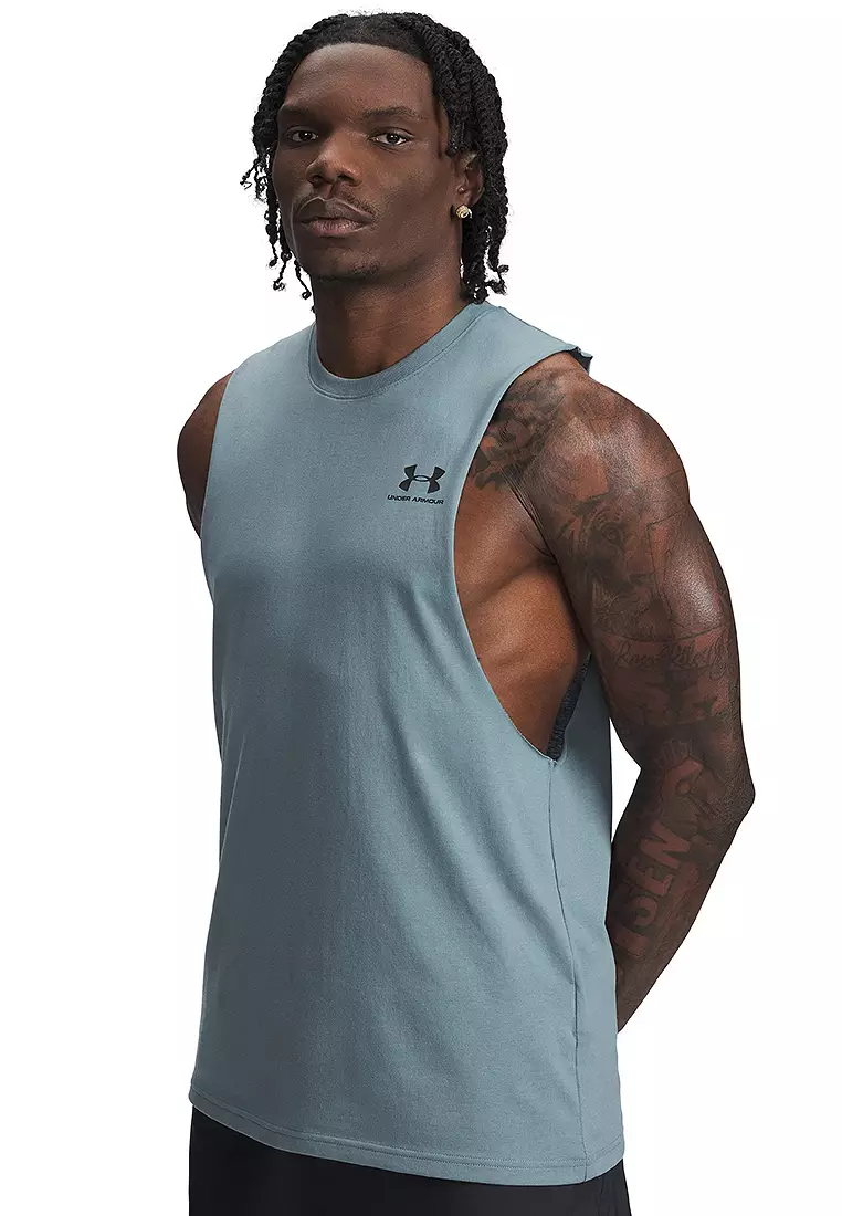 Left Chest Cut-Off Tank Top