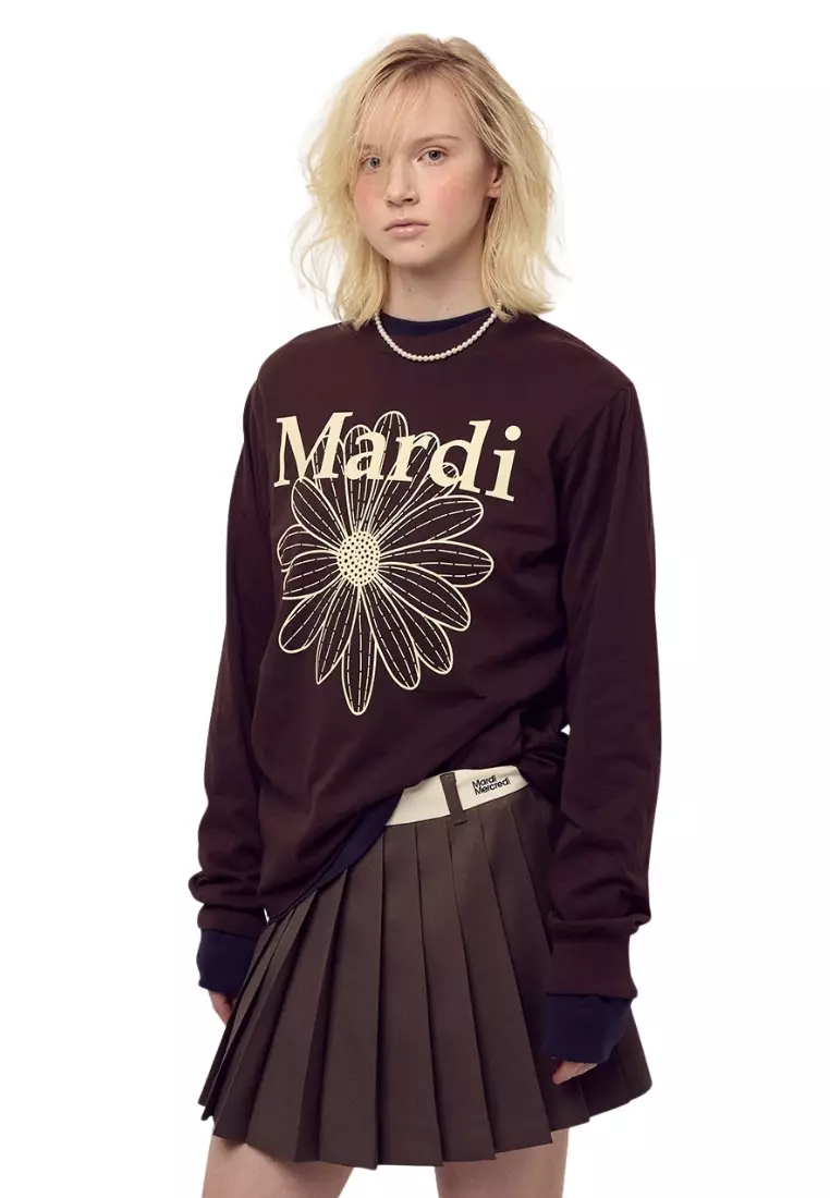Tshirt Long Sleeve Flowermardi - Brown Cream