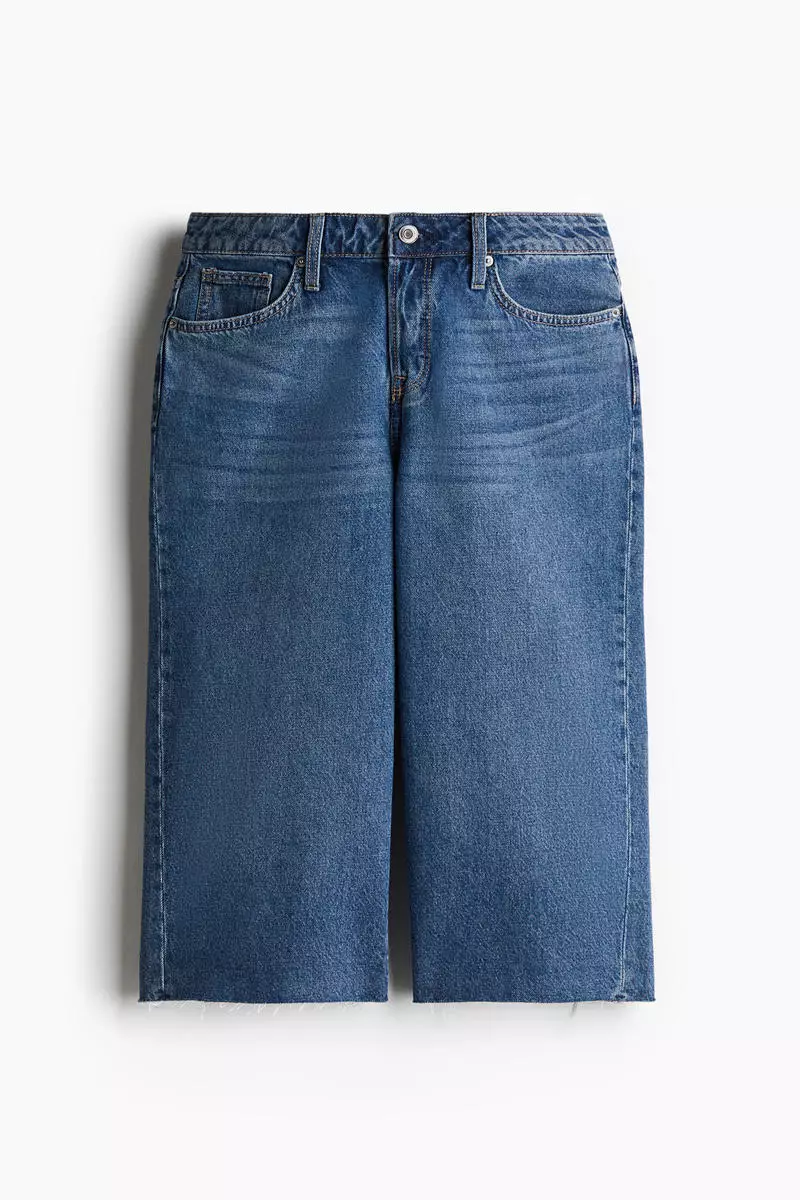 Low Knee-length denim shorts