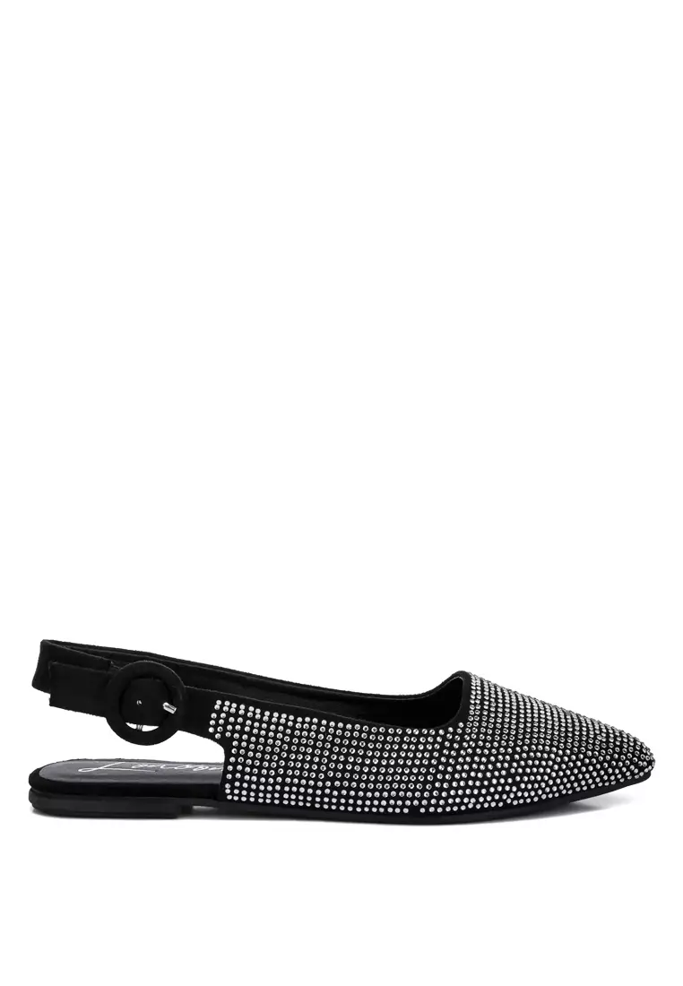 Discount on London Rag  shoes - SKU: Black Rhinestones Slingback Mules