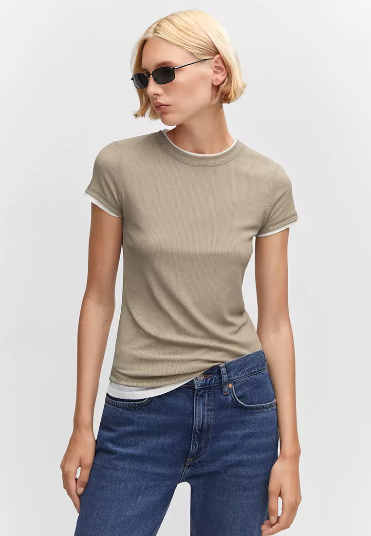 Buy Mango Double-Layered T-Shirt 2023 Online | Zalora Singapore