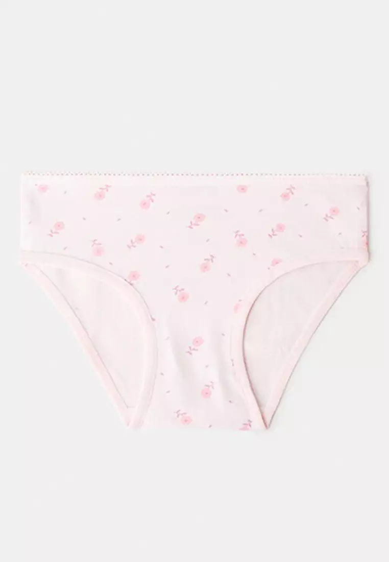 Babyhug 100% Antibacterial Cotton Panties Floral Print Pack of 3 - Multicolour main image 0