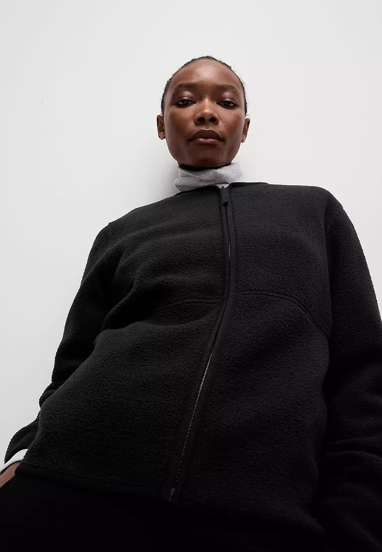 Crew Neck Zip Up Sweatshirt