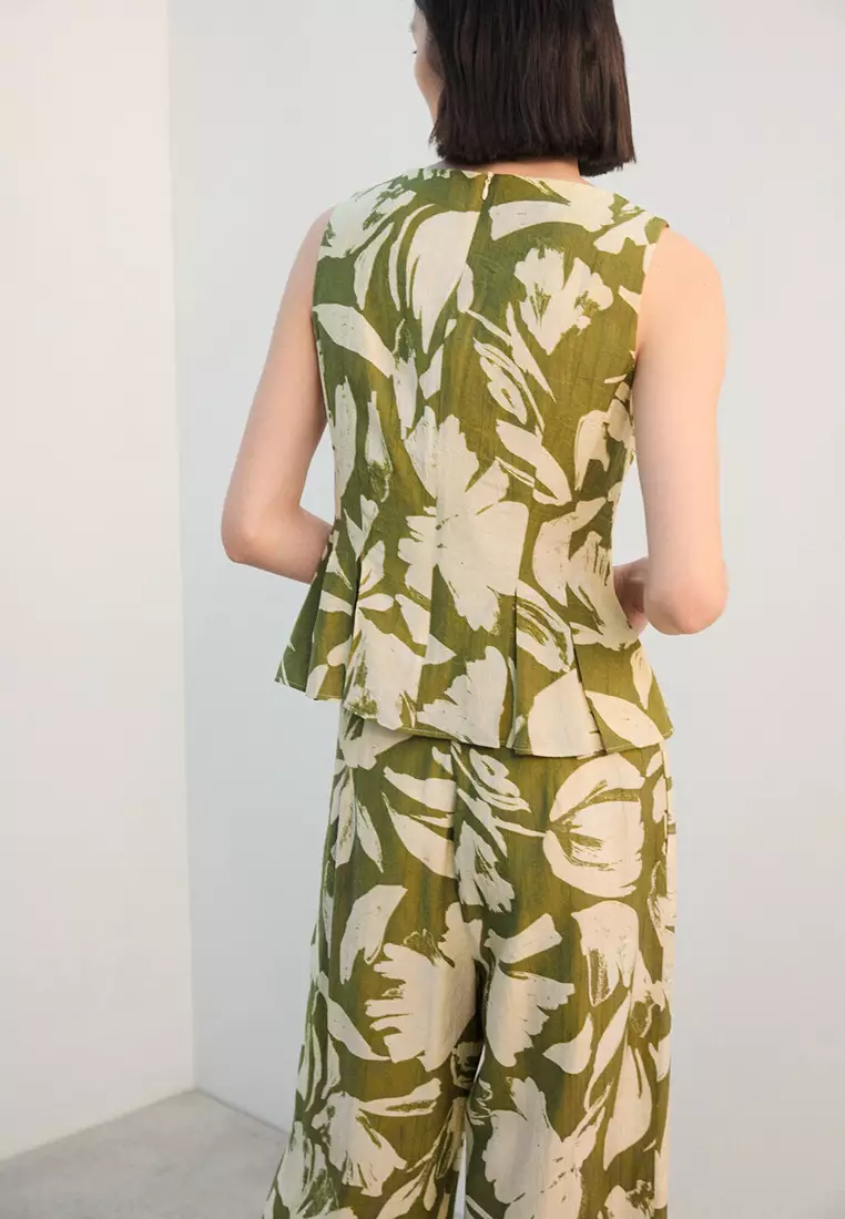 Peplum Top With Pleated Panels