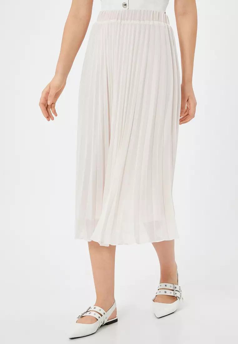 Midi Skirt Pleated Skirt Zalora Buy KOTON Midi Tulle Sheer Pleated