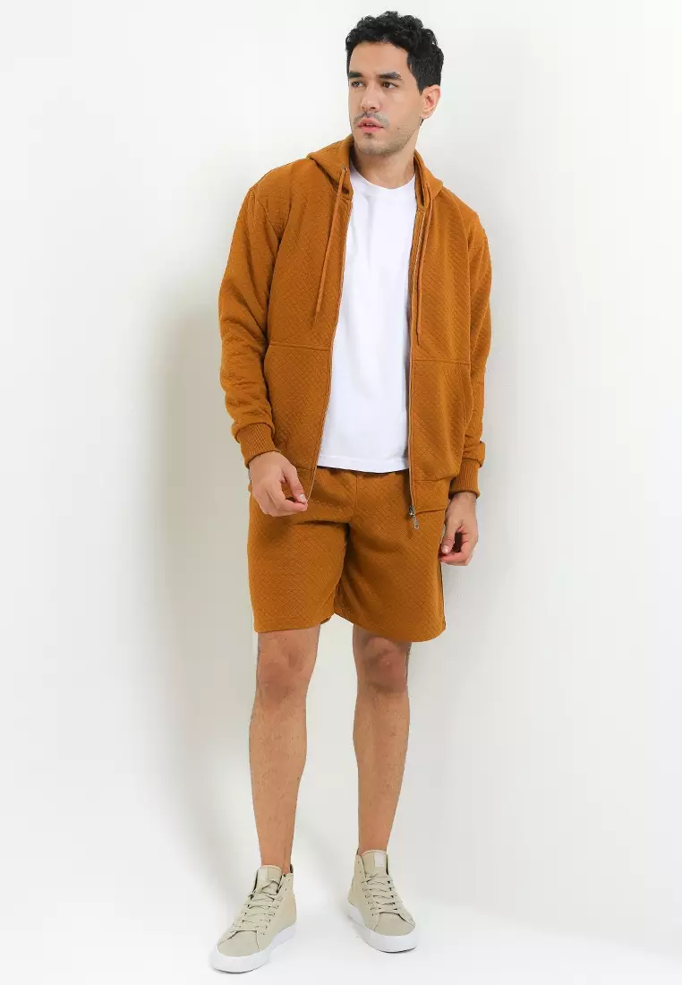 SYZLO Setelan Hoodie Comfy  Diamond Cotton Fleece Atasan Dan Bawahan Boardshort 1 Stel - Milo